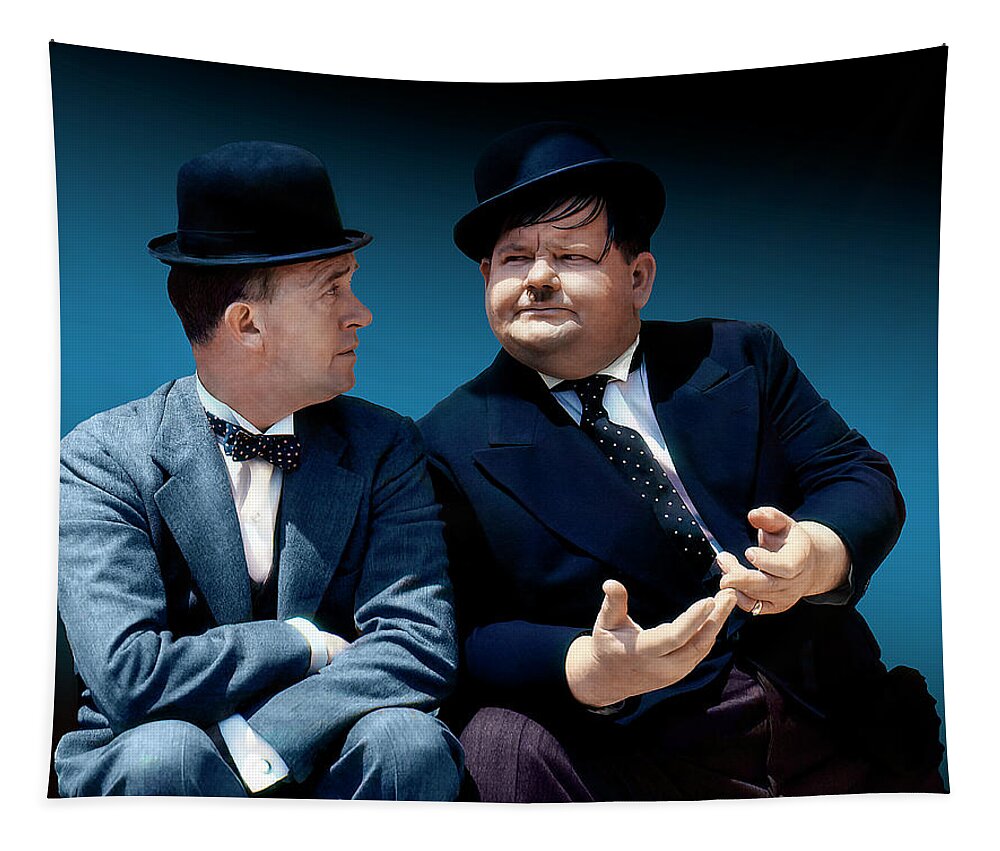 Stan Laurel And Oliver Hardy Tapestry featuring the photograph Stan Laurel and Oliver Hardy by Carlos Diaz