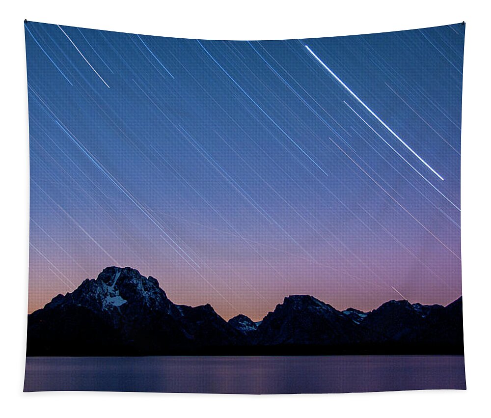 Grand Teton National Park Tapestry featuring the photograph Stars in the Tetons by Melissa Southern