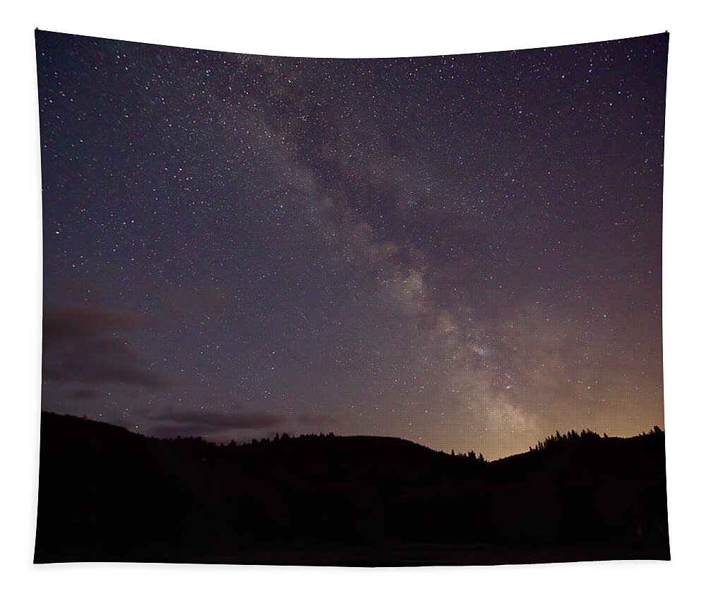 Astronomy Tapestry featuring the photograph Stars over Swafford pond by Loyd Towe Photography