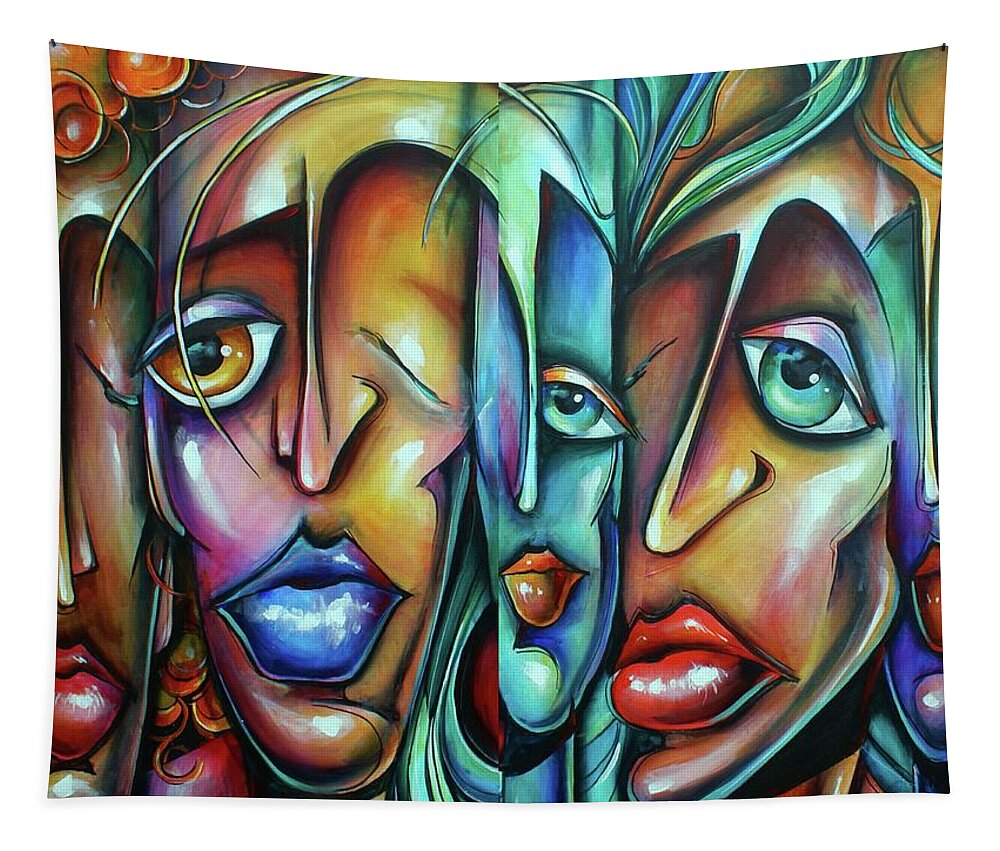 Urban Expressions Tapestry featuring the painting State of Unity by Michael Lang