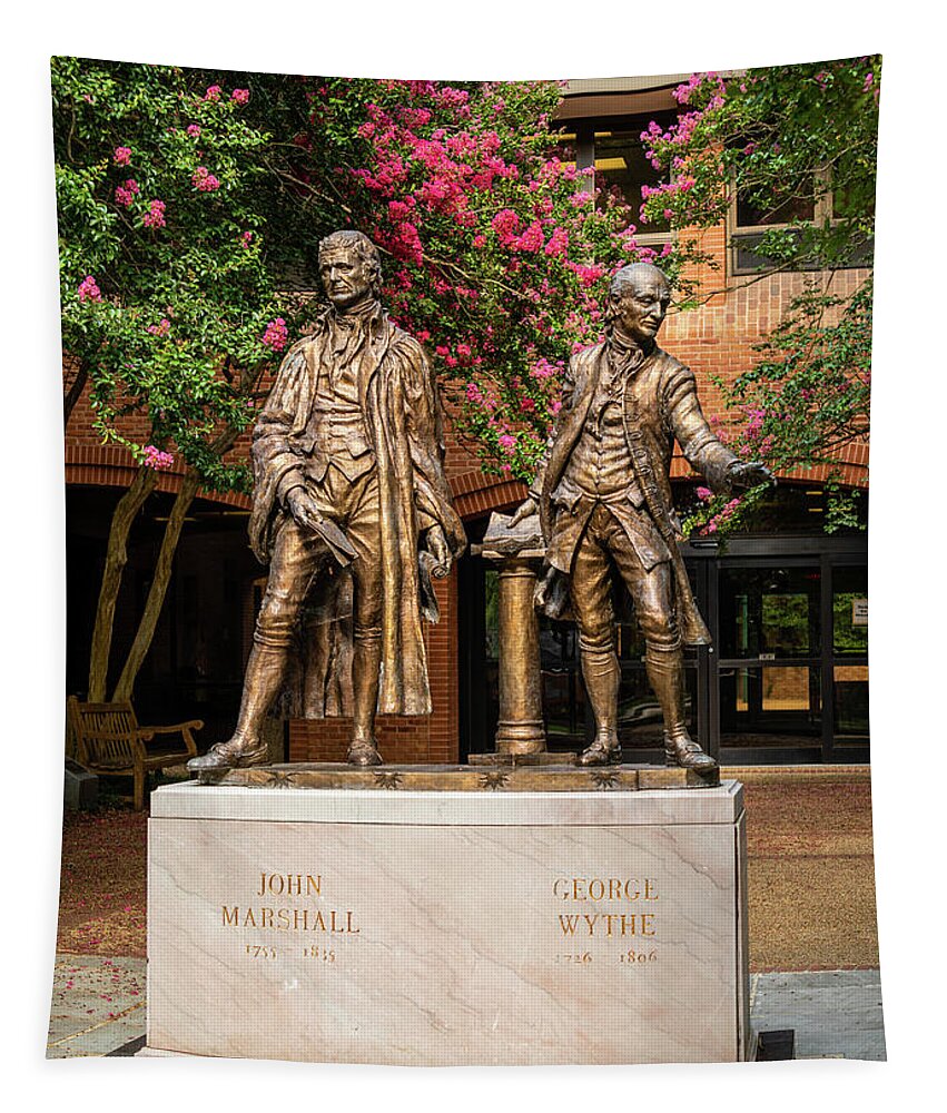 Statue Tapestry featuring the photograph Statue of John Marshall and George Wythe by Rachel Morrison