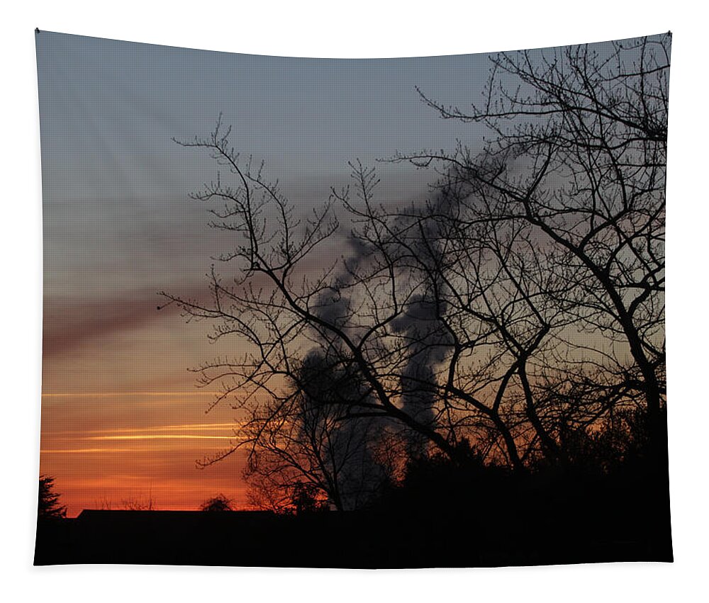 Steam Clouds Tapestry featuring the photograph Steam Clouds at Dawn December 27 2020 by Miriam A Kilmer