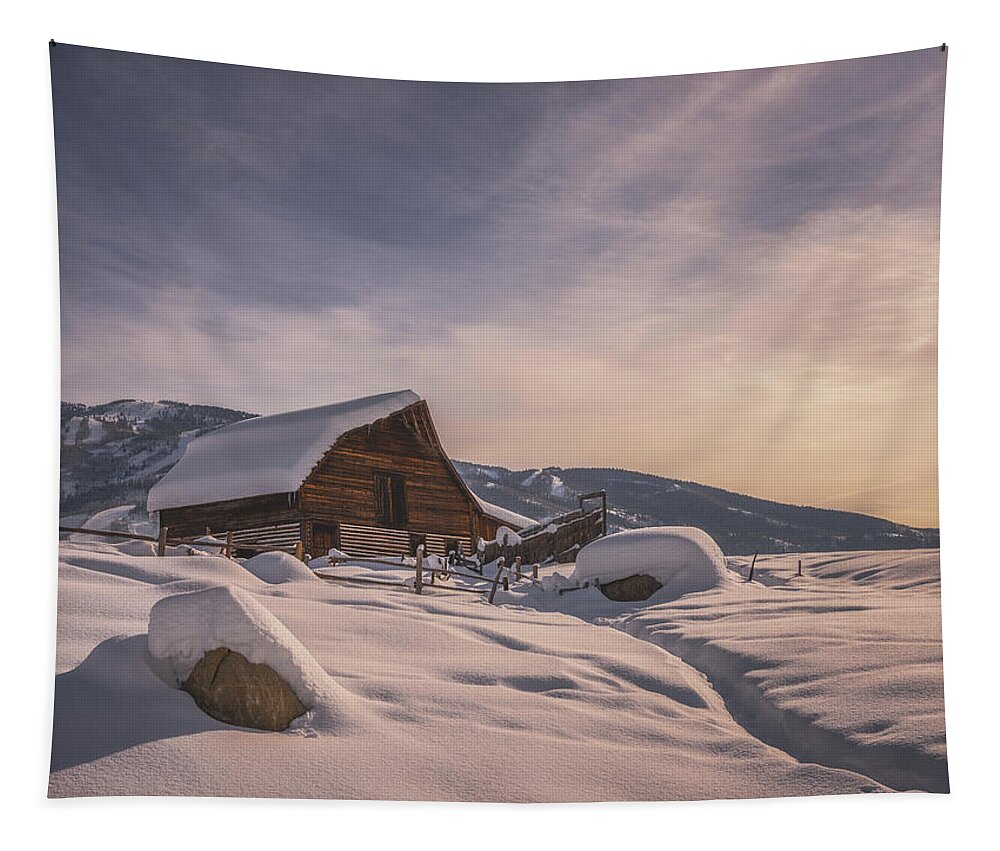 Sunrise Tapestry featuring the photograph Steamboat Springs Sunrise by Darren White
