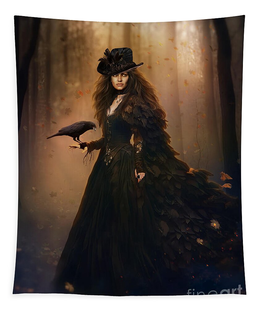 Steampunk Goth Witch Tapestry featuring the digital art Steampunk Goth Witch by Shanina Conway