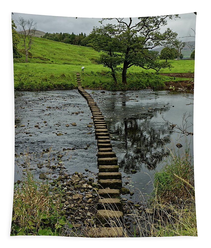Stepping Stones Tapestry featuring the photograph Stepping Stones Across The Hodder by Jeff Townsend