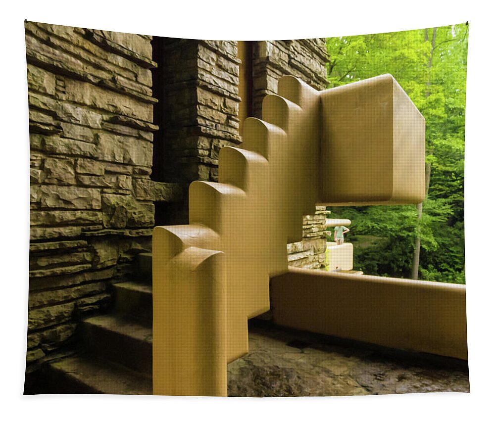 2-events/trips Tapestry featuring the photograph Steps at Falling Waters by Louis Dallara