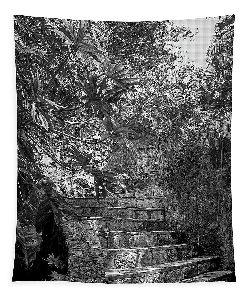 Chichen Itza Tapestry featuring the photograph Steps Near Cenote Chichen Itza by Frank Mari