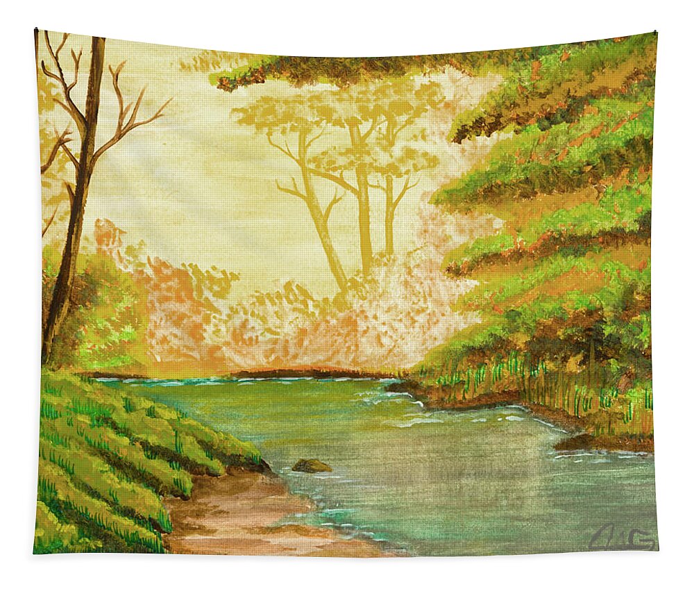 Art Tapestry featuring the painting Still Creek by The GYPSY