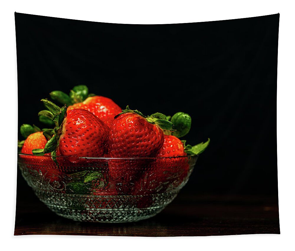 Food Tapestry featuring the photograph Still Life - Strawberries by Amelia Pearn