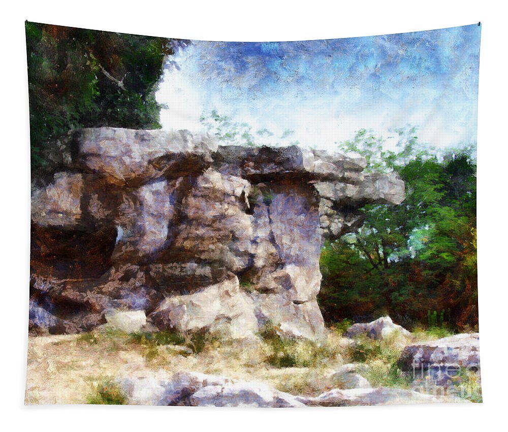 Landscape Tapestry featuring the painting Stone Sea no.2 by Alexa Szlavics