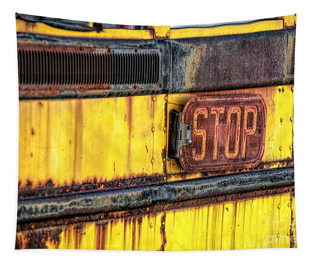School Bus Tapestry featuring the photograph Stop by Pamela Dunn-Parrish