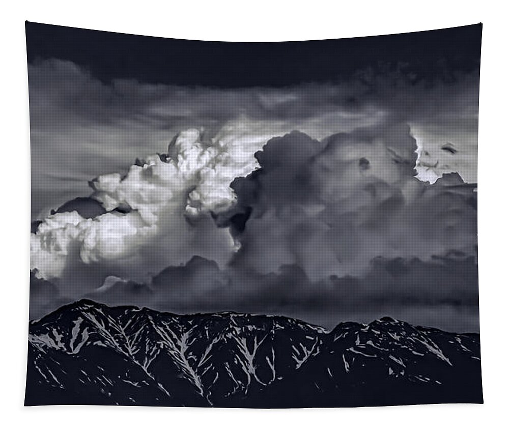 Thunderstorm Tapestry featuring the photograph Storm Behind Mono Lake by Bill Ray