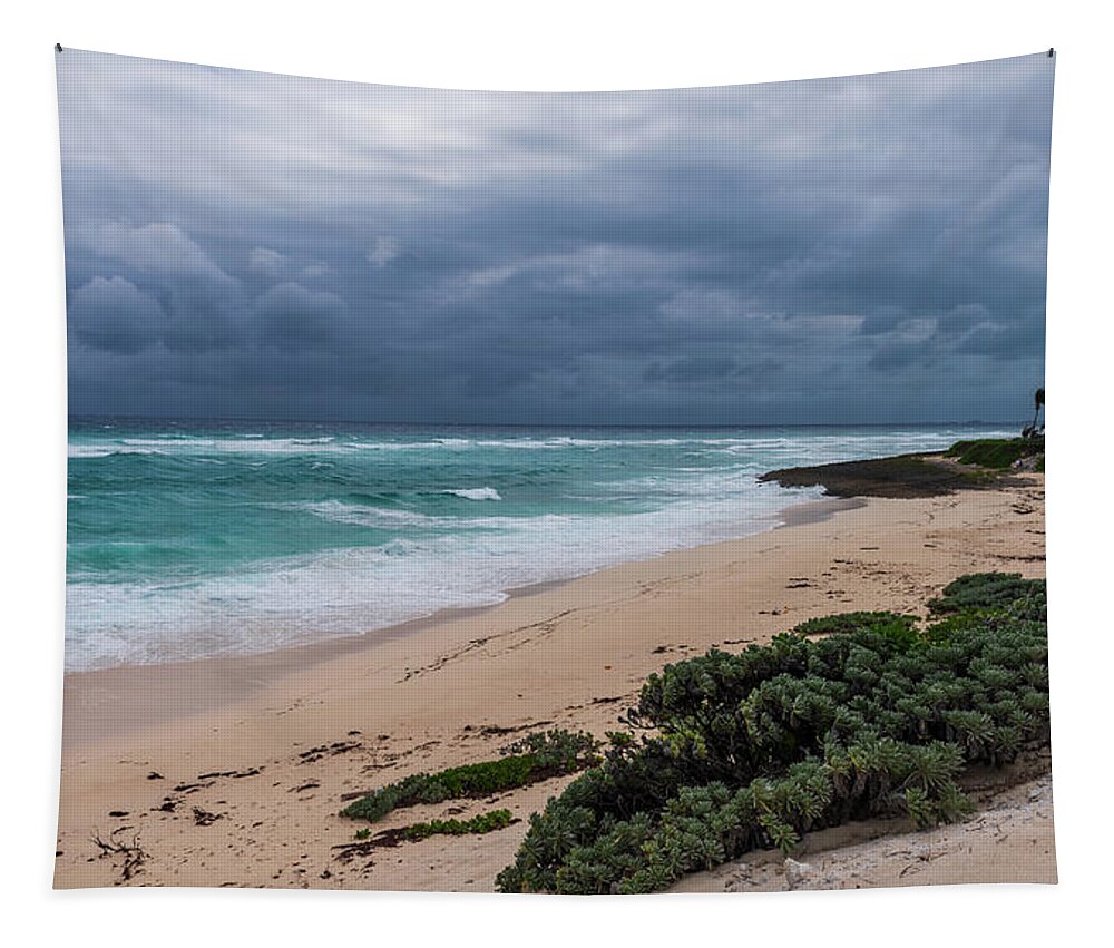 Hope Town Tapestry featuring the photograph Storm Over Abacos Island - Bahamas by Sandra Foyt