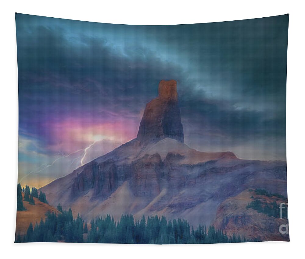 Colorado Tapestry featuring the photograph Storm Over Lizard Head Pass in Pastel by Janice Pariza