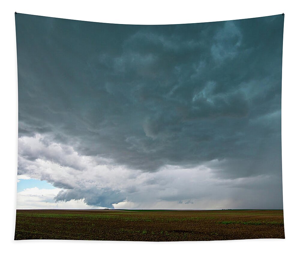 Storm Tapestry featuring the photograph Storm over the Plains by Wesley Aston