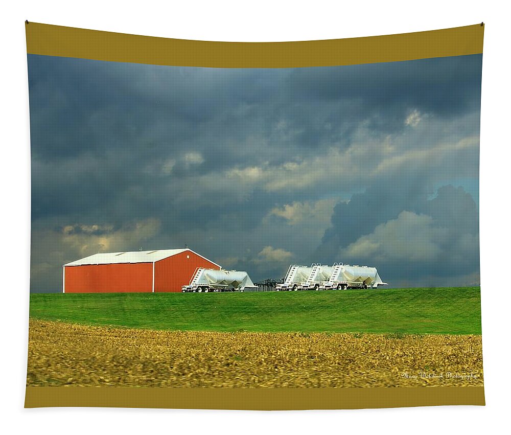 Farm Tapestry featuring the photograph Stormy Day on the Farm by Mary Walchuck