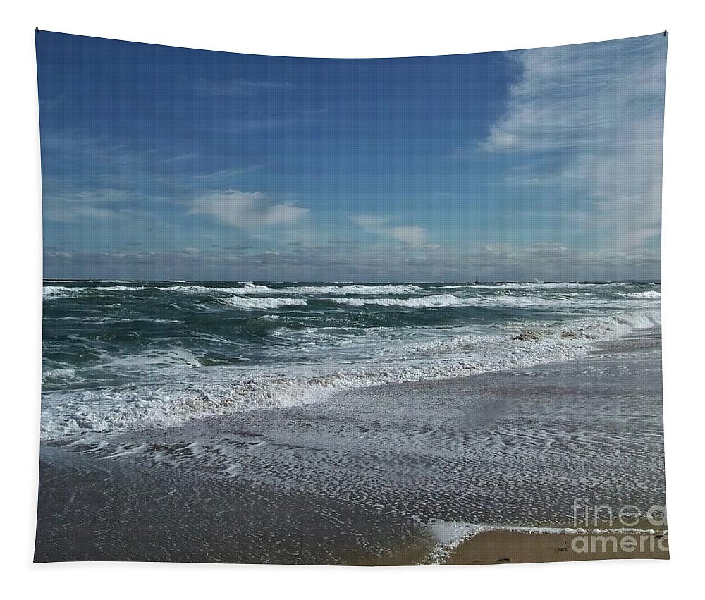 Salisbury Beach Tapestry featuring the photograph Stormy Days by Eunice Miller