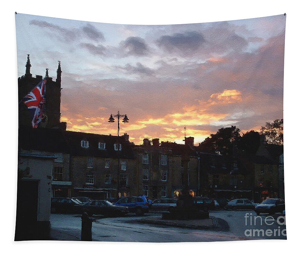 Stow-in-the-wold Tapestry featuring the photograph Stow-in-the-Wold After A Summer Rain by Brian Watt