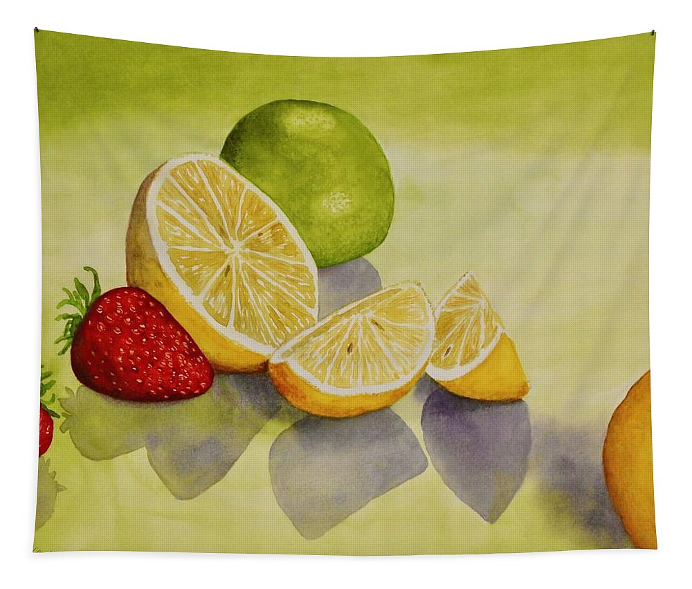 Kim Mcclinton Tapestry featuring the painting Strawberry Lemonade by Kim McClinton