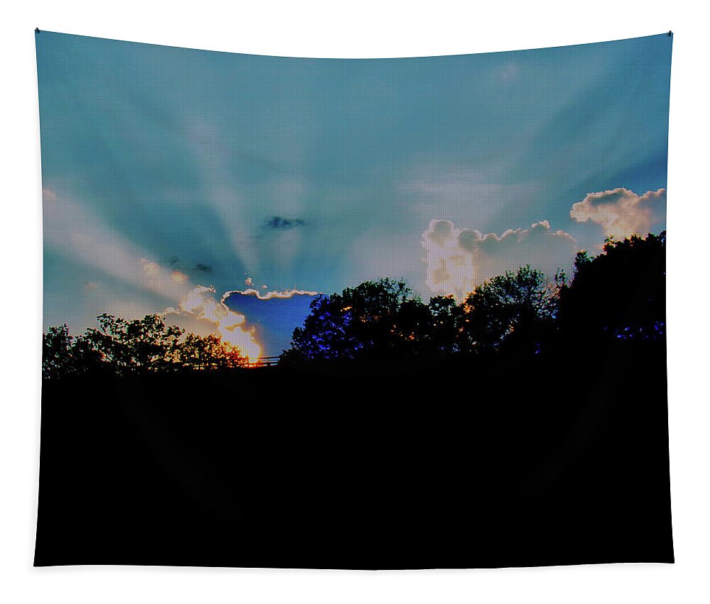 Sunset Tapestry featuring the photograph Streaming Sunset by Christopher Reed