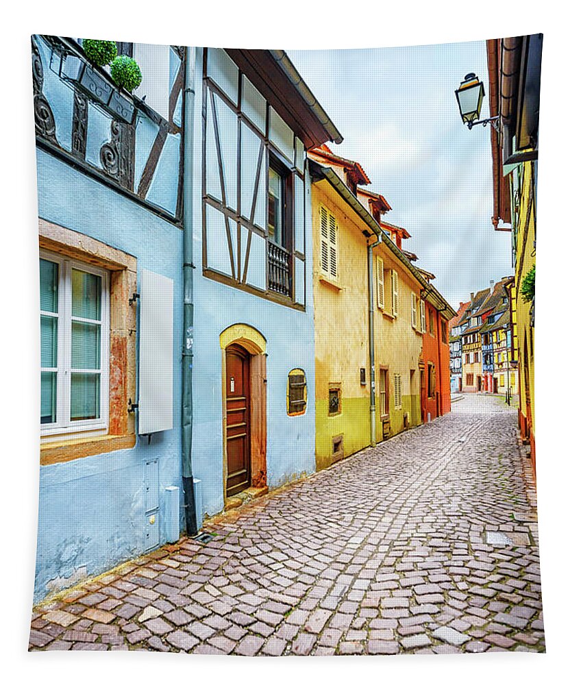 Alsace Tapestry featuring the photograph Street of Alsace, Colmar by Stefano Orazzini
