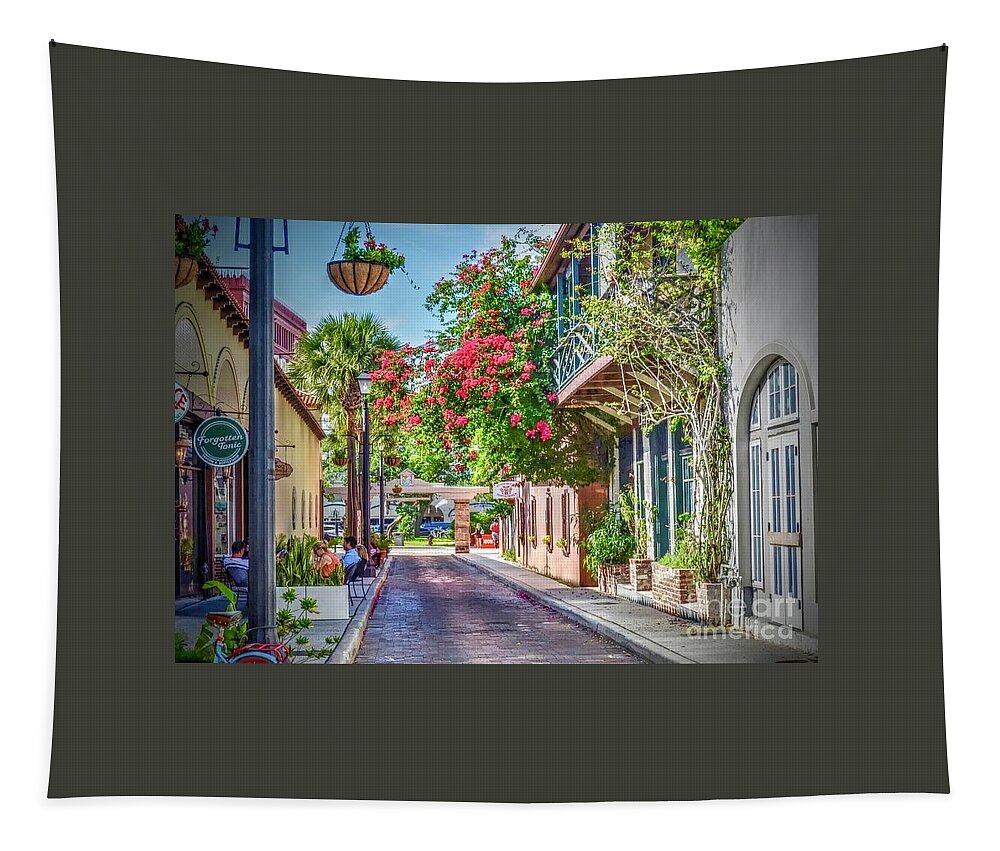 St. Augustine Tapestry featuring the photograph Street of St. Augustine by Debbi Granruth