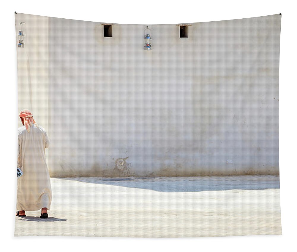 Middle East Tapestry featuring the photograph Street scene in Sharjah by Alexey Stiop