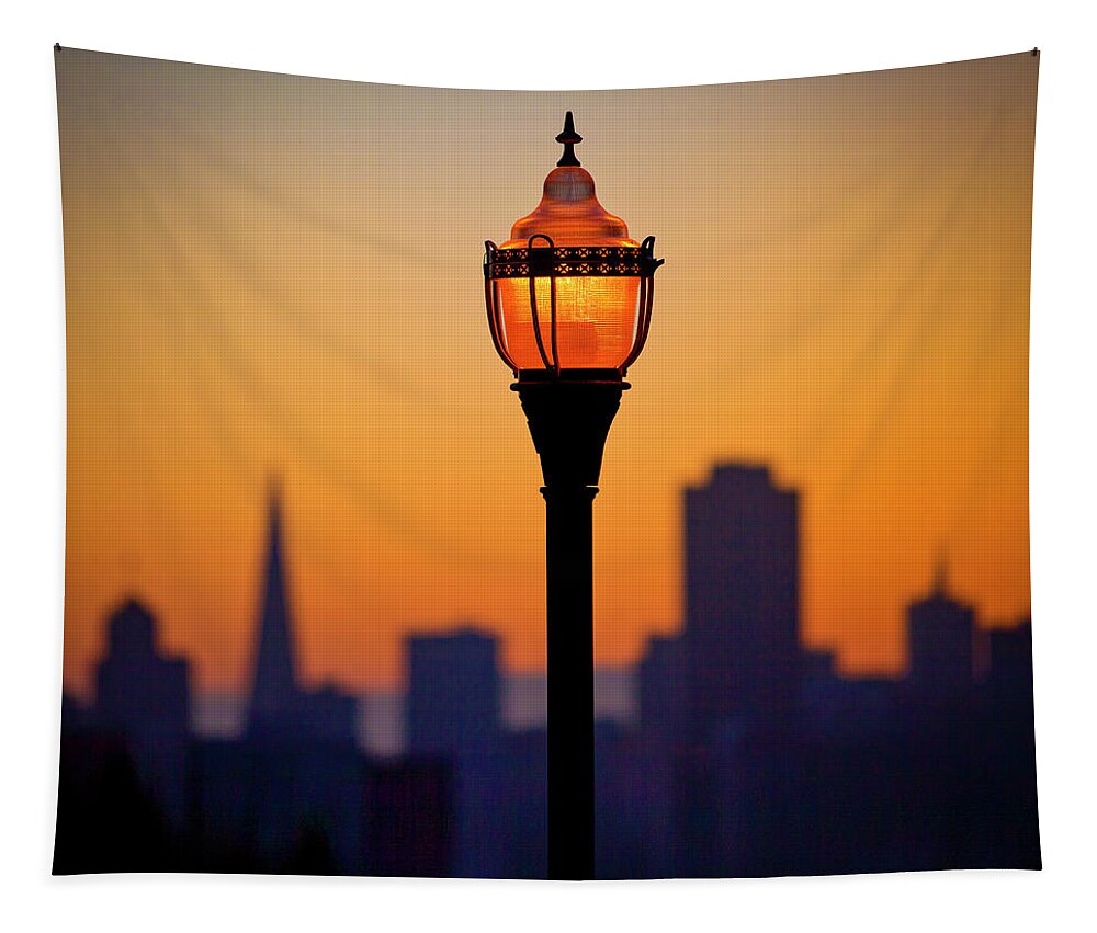 Streetlight Tapestry featuring the photograph Streetlight, San Francisco by Donald Kinney