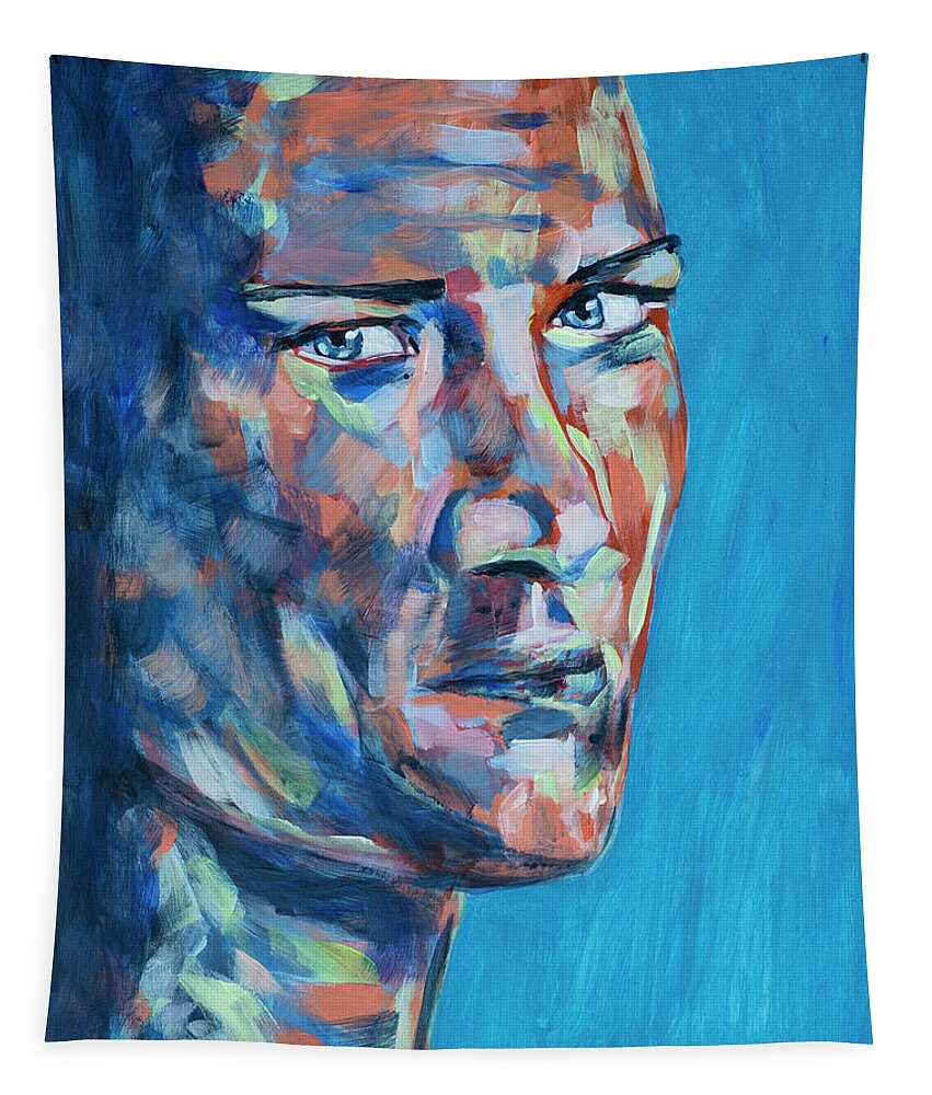 Portrait Tapestry featuring the painting Strength by Mark Ross