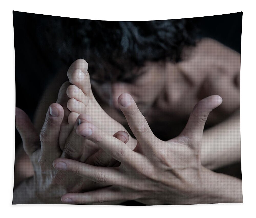 Yoga Tapestry featuring the photograph Strength of Hands by Marian Tagliarino
