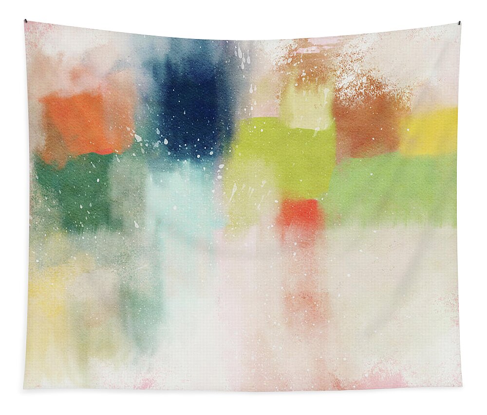 Abstract Tapestry featuring the mixed media Subdued Spring- Art by Linda Woods by Linda Woods