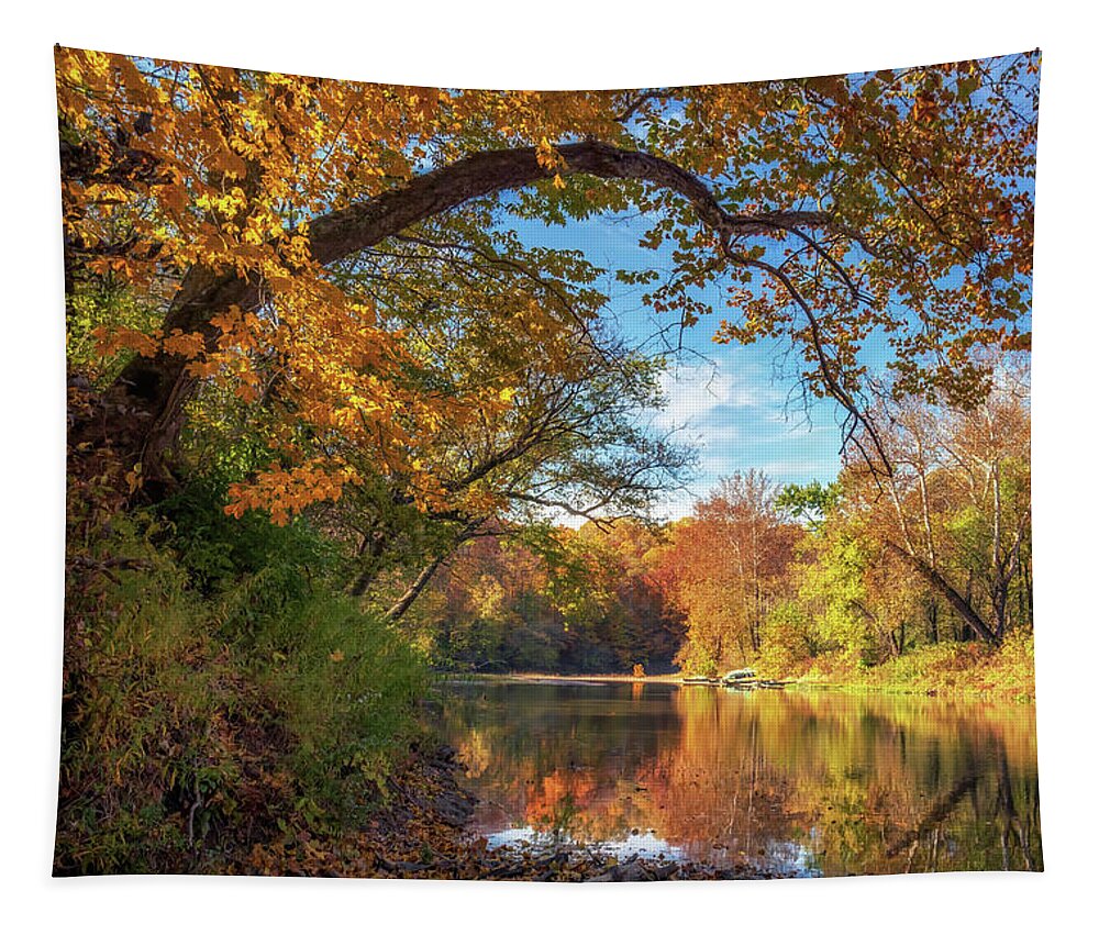 Fall Colors Tapestry featuring the photograph Sugar Creek Autumn by Susan Rissi Tregoning