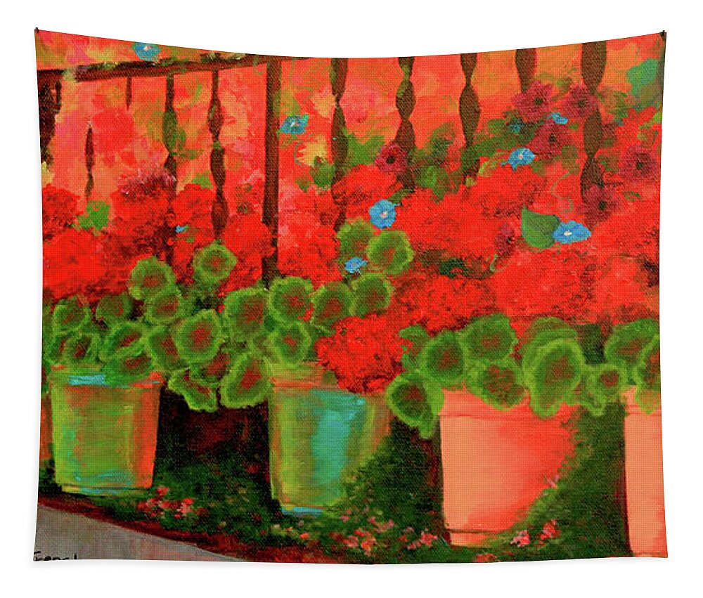 Acrylic Tapestry featuring the painting Summer Blooms by Jeanette French