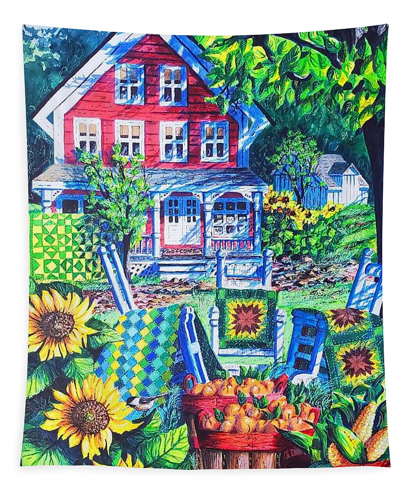 Summer Tapestry featuring the painting Summer Joy by Diane Phalen