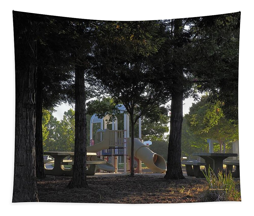 Landscape Tapestry featuring the photograph Summer Misty Sunrise by Richard Thomas