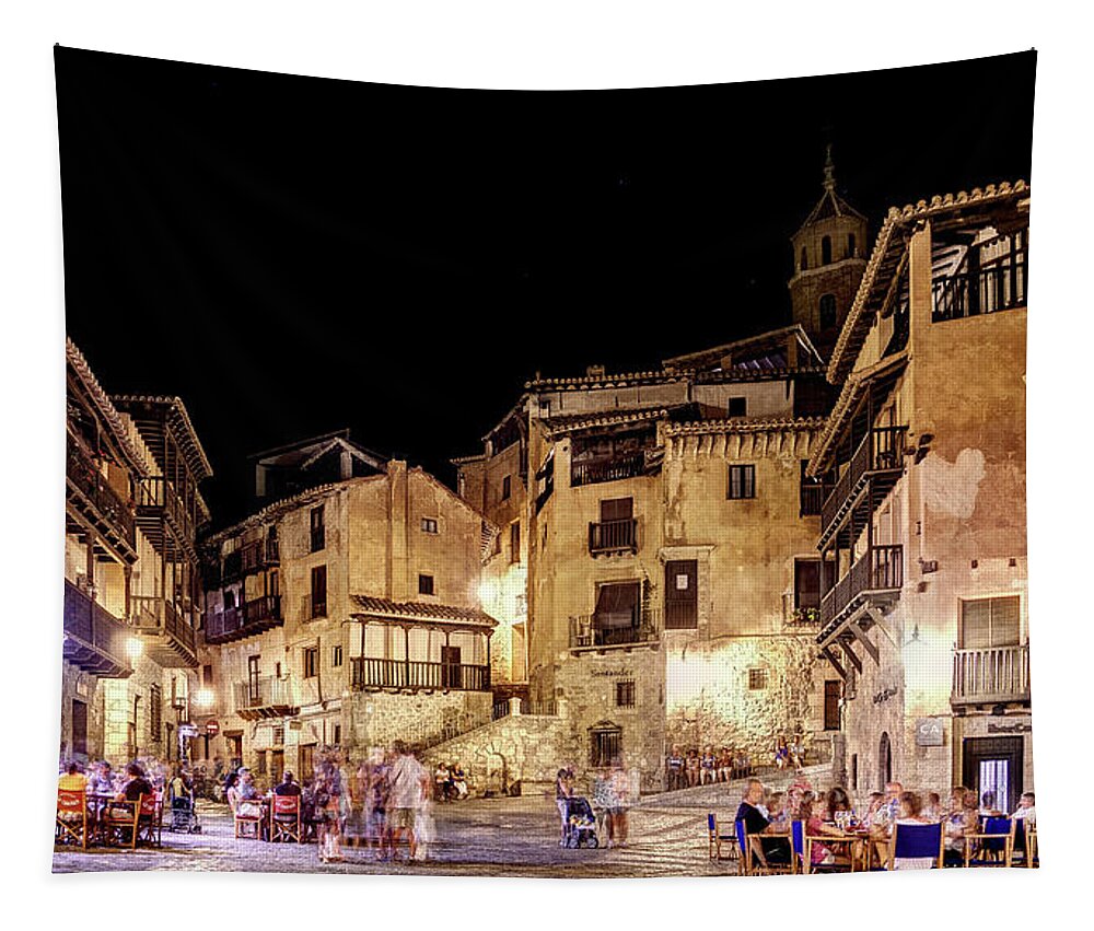 Albarracin Tapestry featuring the photograph Summer Night in Albarracin Spain by Weston Westmoreland