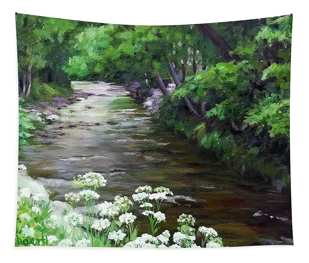 My Art Tapestry featuring the painting Summer Stream by Connie Schaertl