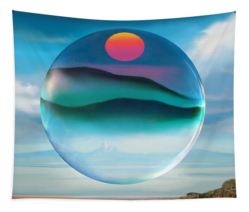Summerland Tapestry featuring the digital art Summerland Shores by Robin Moline