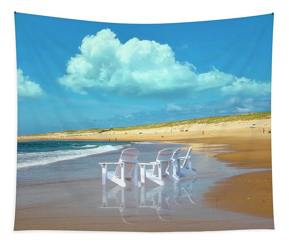 Beach Tapestry featuring the photograph Summertime Beach by Debra and Dave Vanderlaan