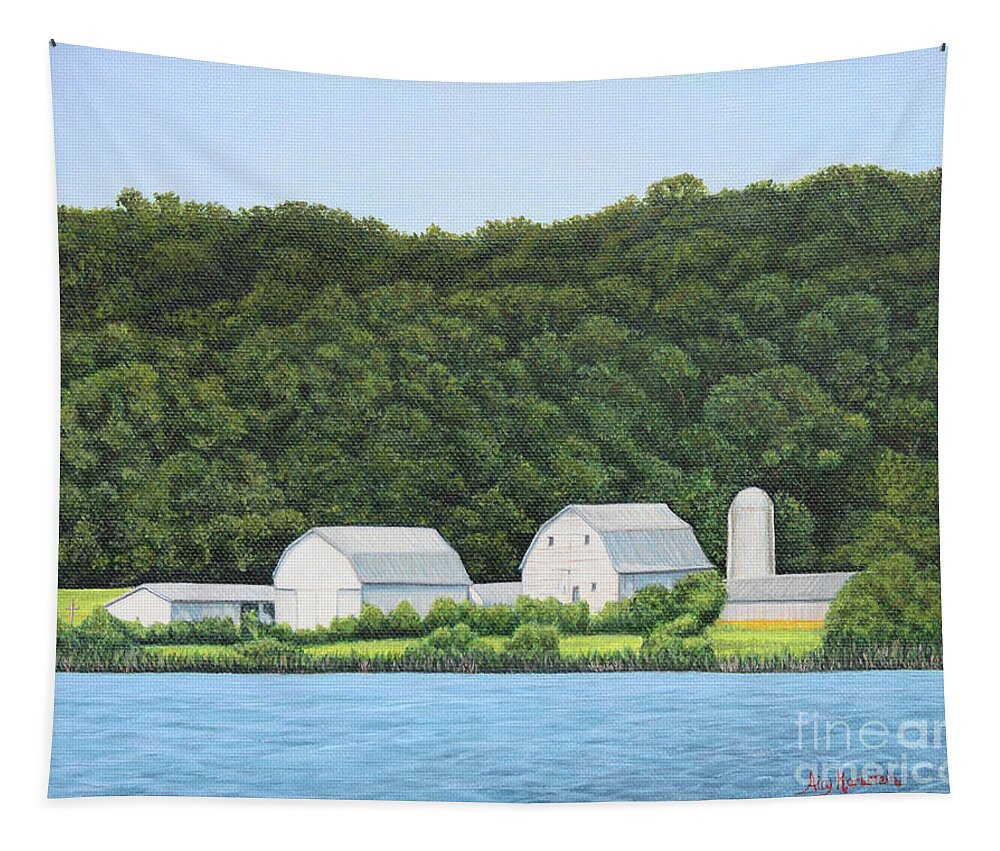 Farm Tapestry featuring the painting Summertime on the Farm by Aicy Karbstein