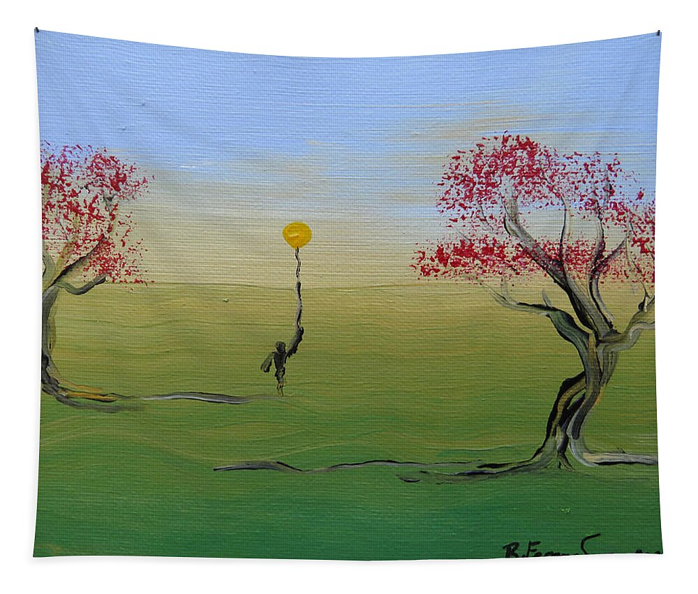 Balloon Tapestry featuring the painting Sun Balloon by Raymond Fernandez
