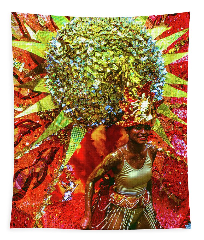 Trinidad Tapestry featuring the photograph Sun Dance II - Carnival, Trinidad and Tobago by Earth And Spirit