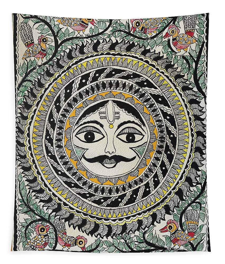  Tapestry featuring the painting Sun by Jyotika Shroff