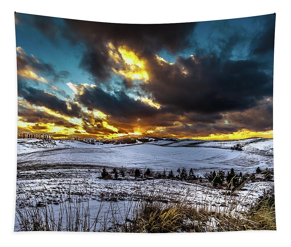 Sun Setting In Pullman Tapestry featuring the photograph Sun Setting in Pullman by David Patterson