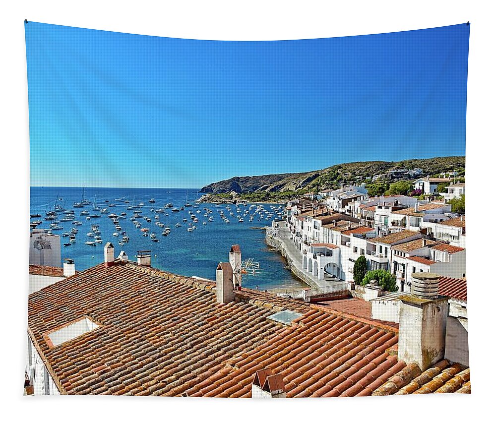 Sunday Tapestry featuring the photograph Sunday morning in Cadaques by Monika Salvan