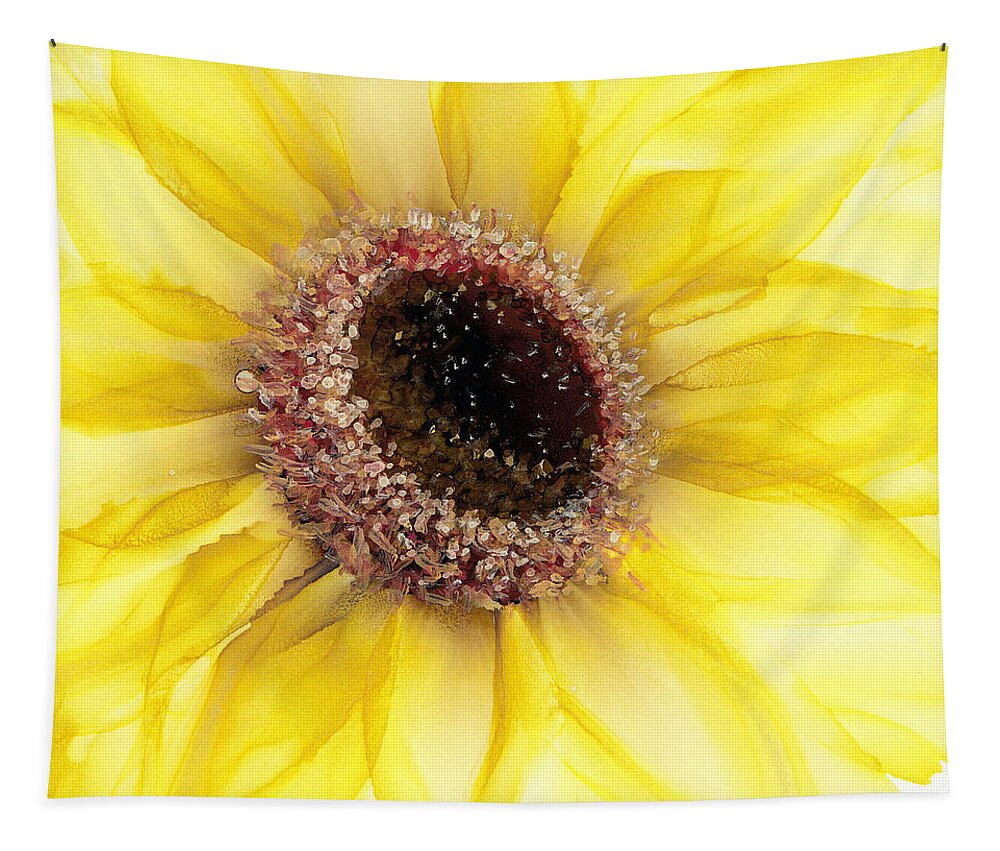 Sunflower Tapestry featuring the painting Sunflower of Peace No.1 by Kimberly Deene Langlois