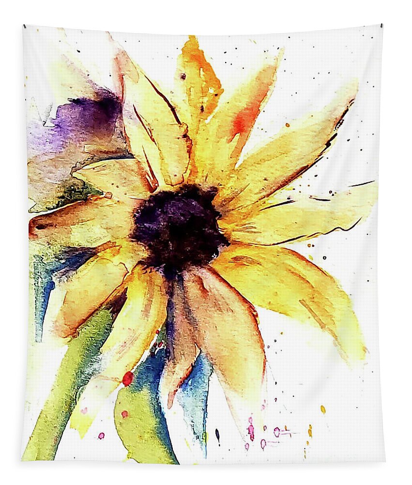 Sunflower Tapestry featuring the painting Sunflower Sunshine by Eileen Kelly