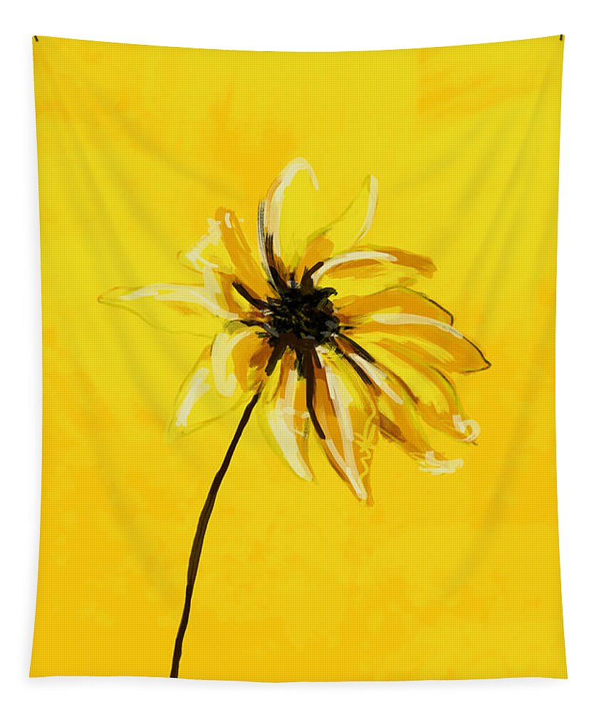 Sunflower Tapestry featuring the painting Sunny Sunflower by Go Van Kampen