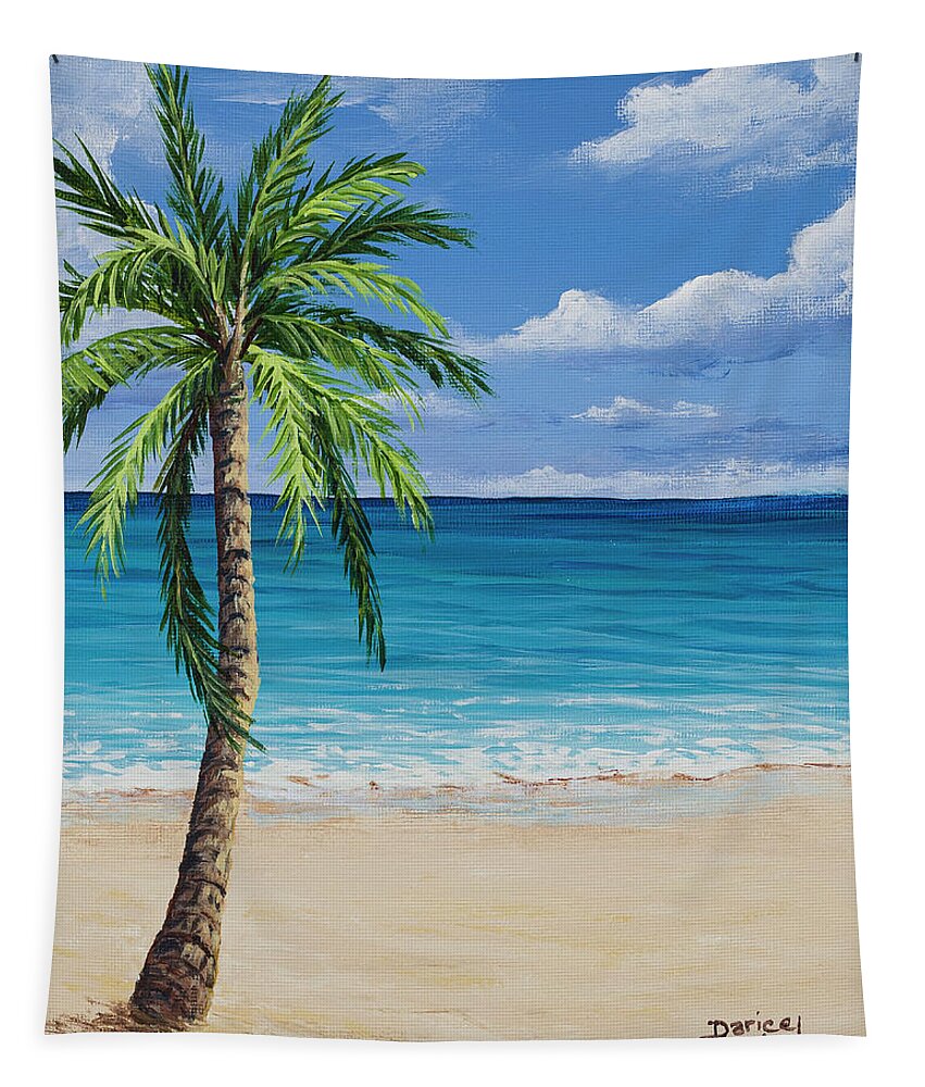 Seascape Tapestry featuring the painting Sunny Tropical Day by Darice Machel McGuire