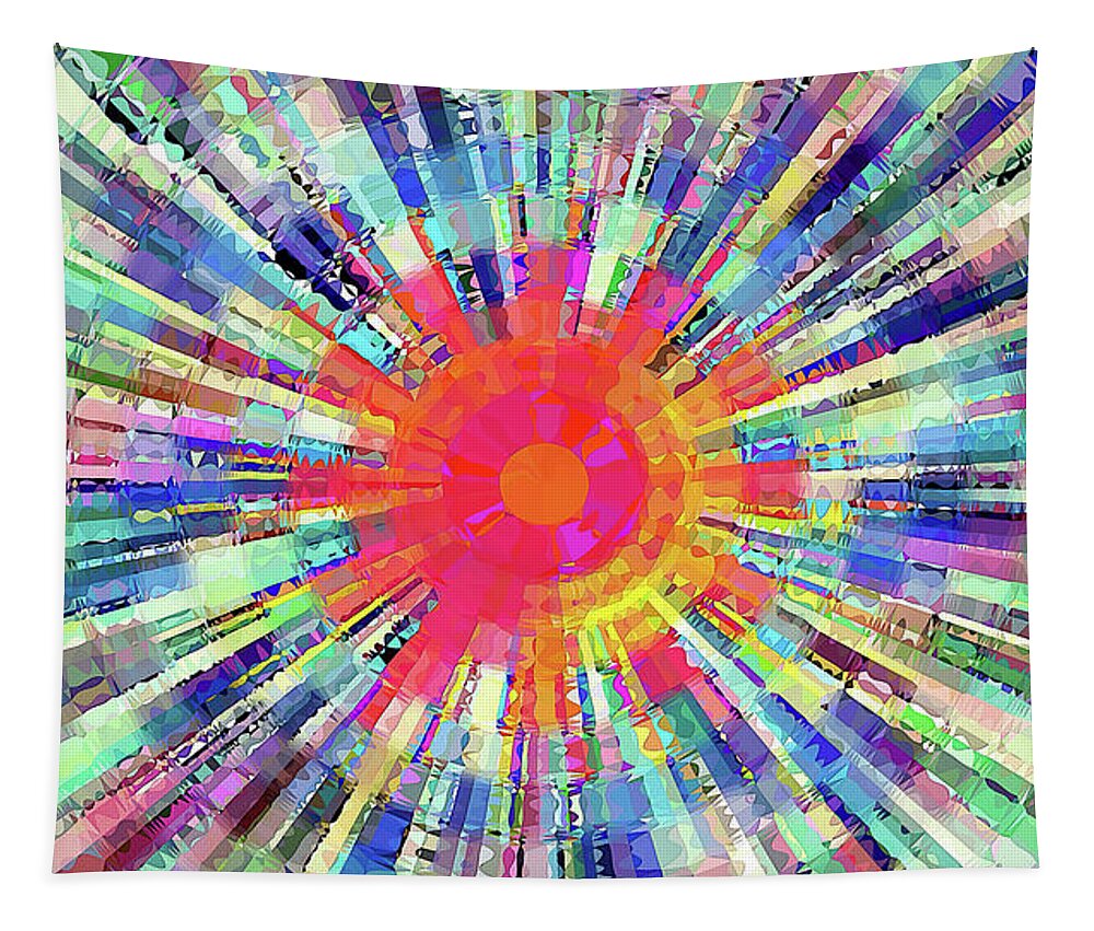 Sun Tapestry featuring the digital art Sunplosion Crystals by David Manlove